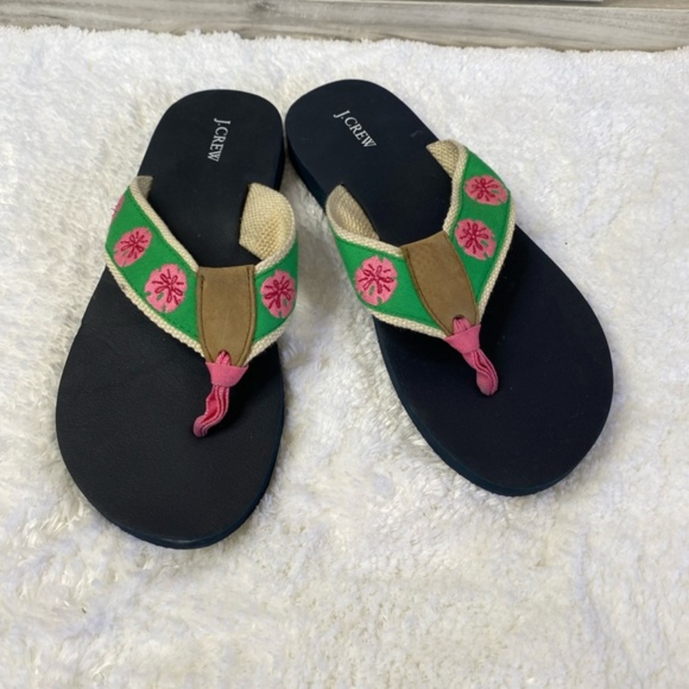 J. CREW FACTORY Floral  Pink, Green Silk Ribbon 6